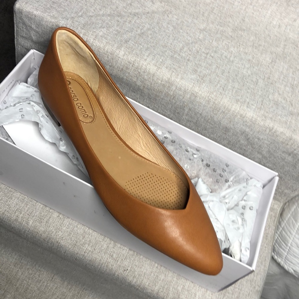Tan pointed toe flats NIB/NWT